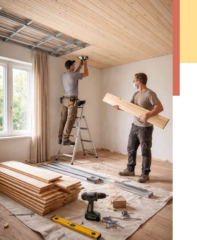 Монтаж потолка из вагонки в Егорьевске от 6582 руб. | Быстро и недорого — ОТДЕЛОЧНИК-Грь