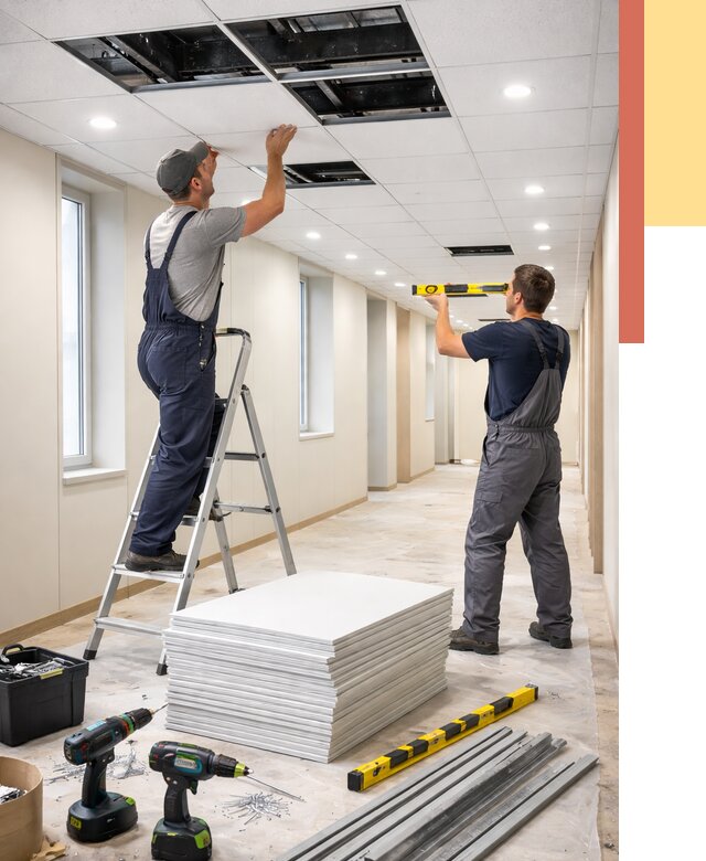 Ремонт потолка Армстронг в Егорьевске от 4557 руб. — быстро и недорого | ОТДЕЛОЧНИК-Грь