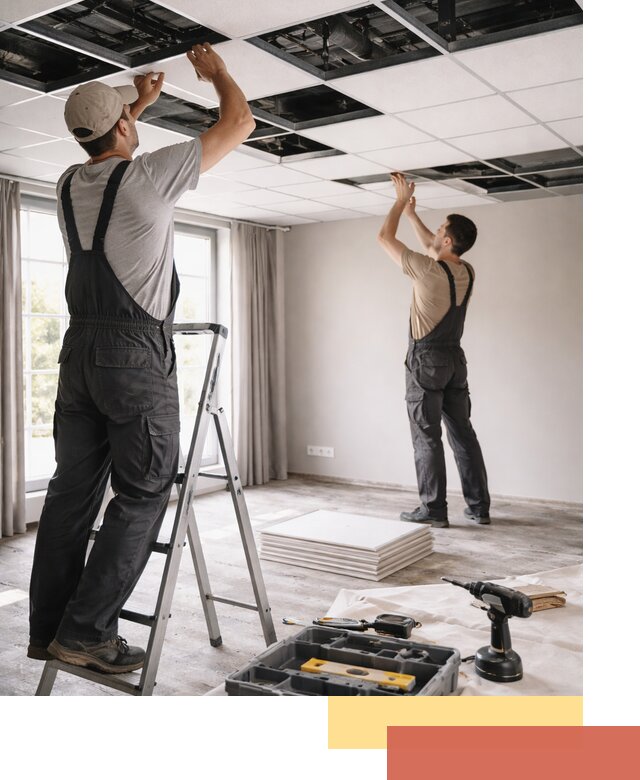 Замена плит подвесного потолка в Егорьевске быстро и качественно