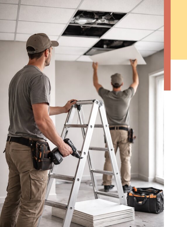 Обслуживание подвесного потолка в Егорьевске от 3544 руб. — быстро и недорого | ОТДЕЛОЧНИК-Грь