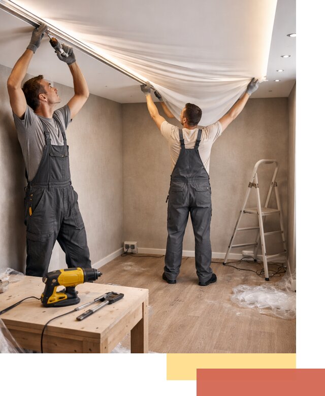 Монтаж натяжного потолка с подсветкой в Егорьевске цена и сроки