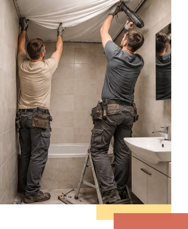 Монтаж натяжного потолка в ванной в Егорьевске быстро и качественно