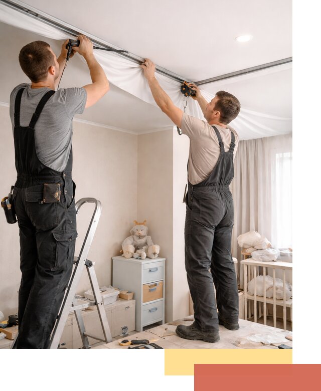 Монтаж натяжного потолка в детской комнате в Егорьевске