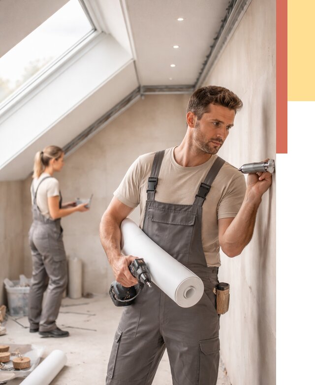 Монтаж натяжного потолка на мансарде в Егорьевске от 3544 руб. | ОТДЕЛОЧНИК-Грь