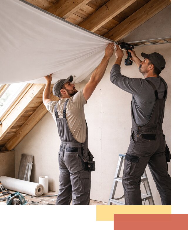 Монтаж натяжного потолка в мансарде в Егорьевске