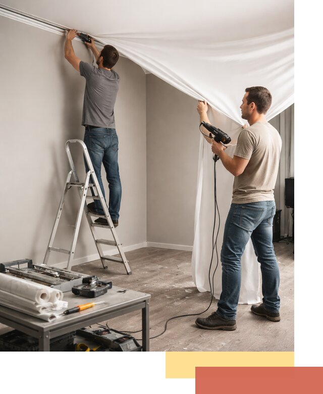 Монтаж натяжного потолка в студии в Егорьевске