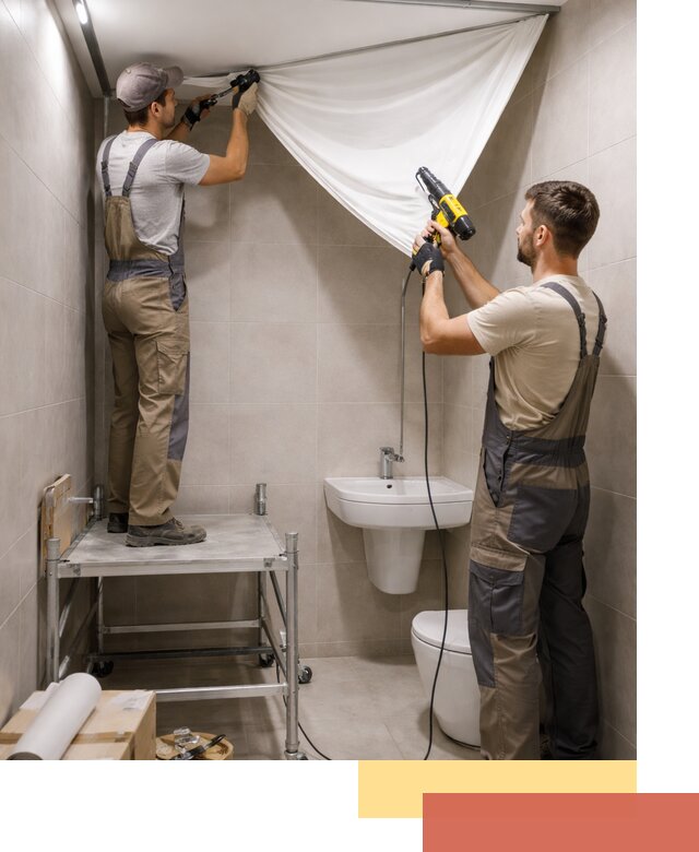 Монтаж натяжного потолка в санузле в Егорьевске