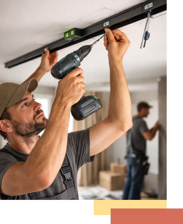 Установка трековых светильников в натяжной потолок в Егорьевске