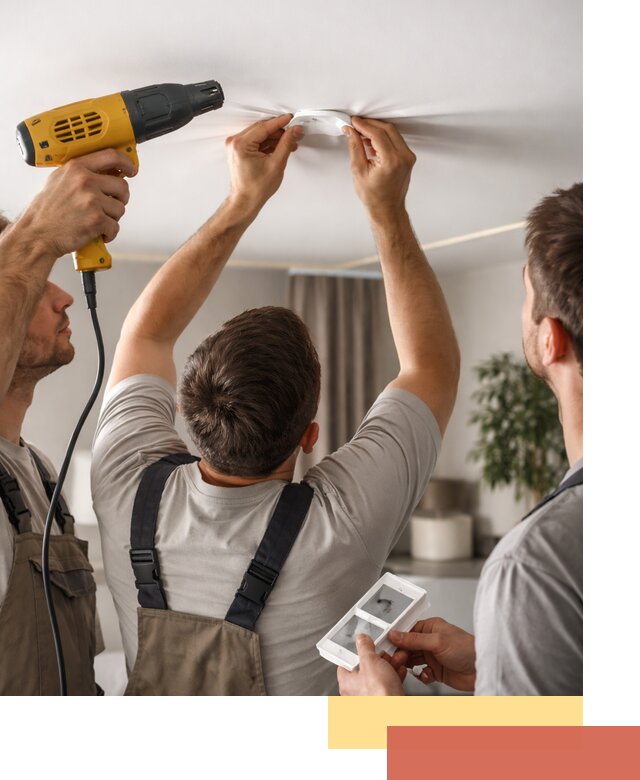 Ремонт прокола полотна натяжного потолка в Егорьевске