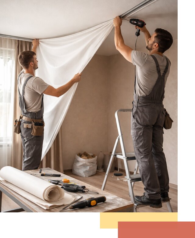 Замена полотна натяжного потолка в Егорьевске быстро и качественно