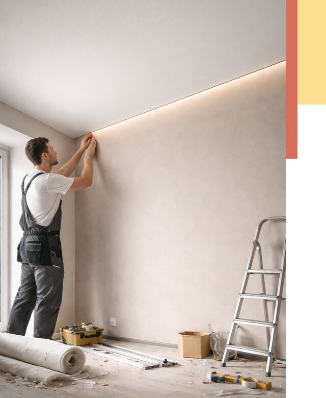 Теневые натяжные потолки в Егорьевске от 8303 руб. под ключ | ОТДЕЛОЧНИК-Грь