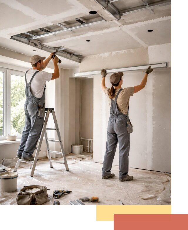 Монтаж многоуровневого потолка из гипсокартона в Егорьевске