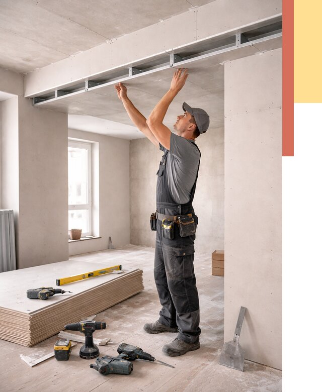 Потолок из гипсокартона с нишей в Егорьевске от 1266 руб. под ключ | ОТДЕЛОЧНИК-Грь