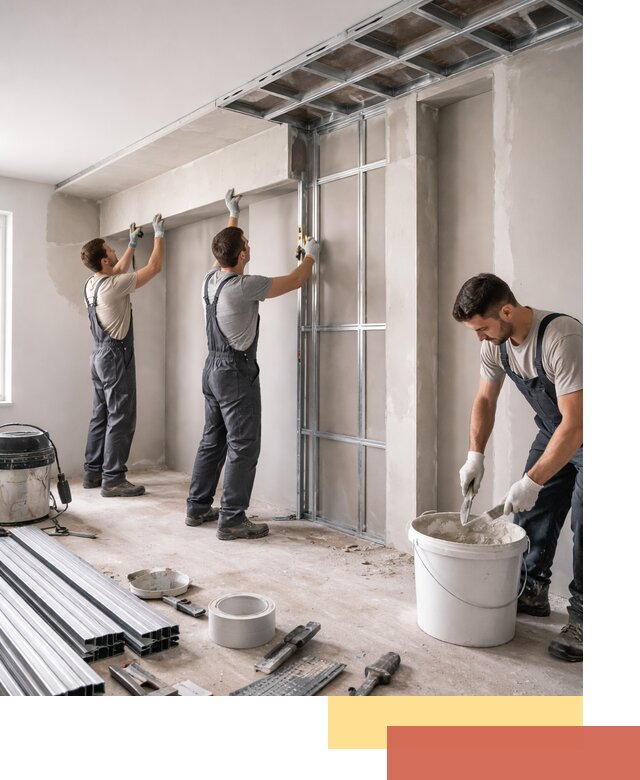 Монтаж потолка из гипсокартона с нишей в Егорьевске