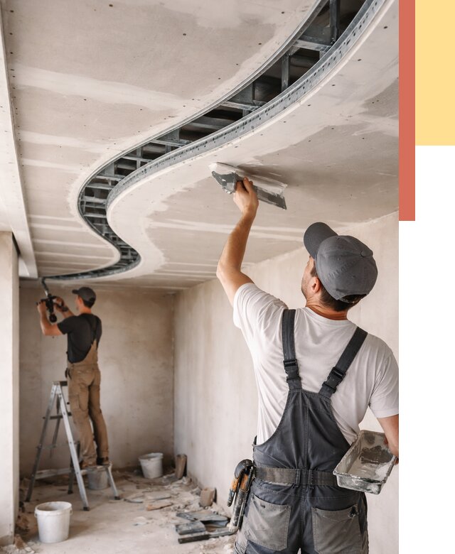 Криволинейный потолок из гипсокартона в Егорьевске от 2126 руб./м2 | ОТДЕЛОЧНИК-Грь