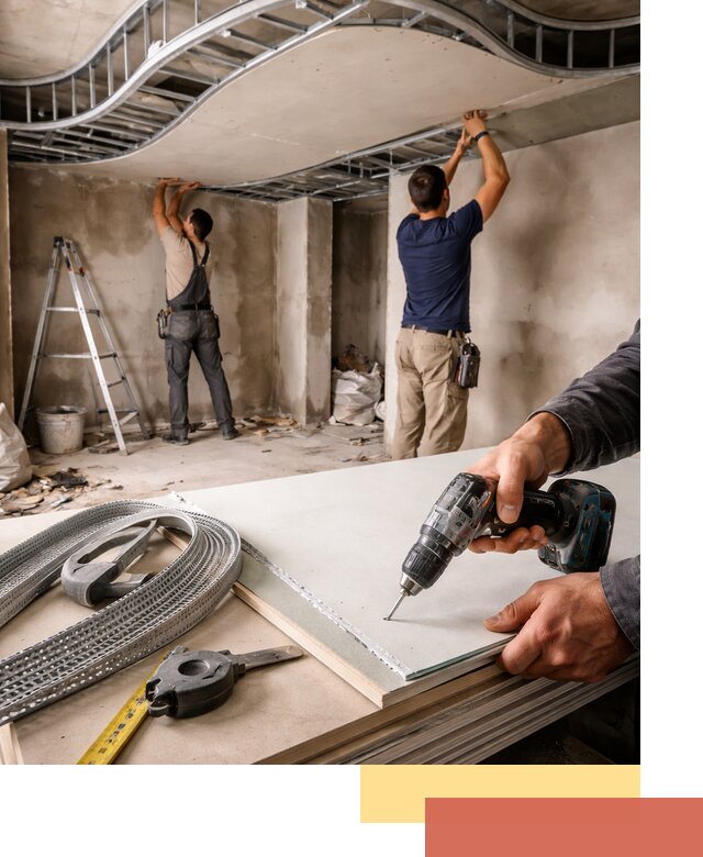 Криволинейный потолок из гипсокартона в Егорьевске — монтаж и отделка