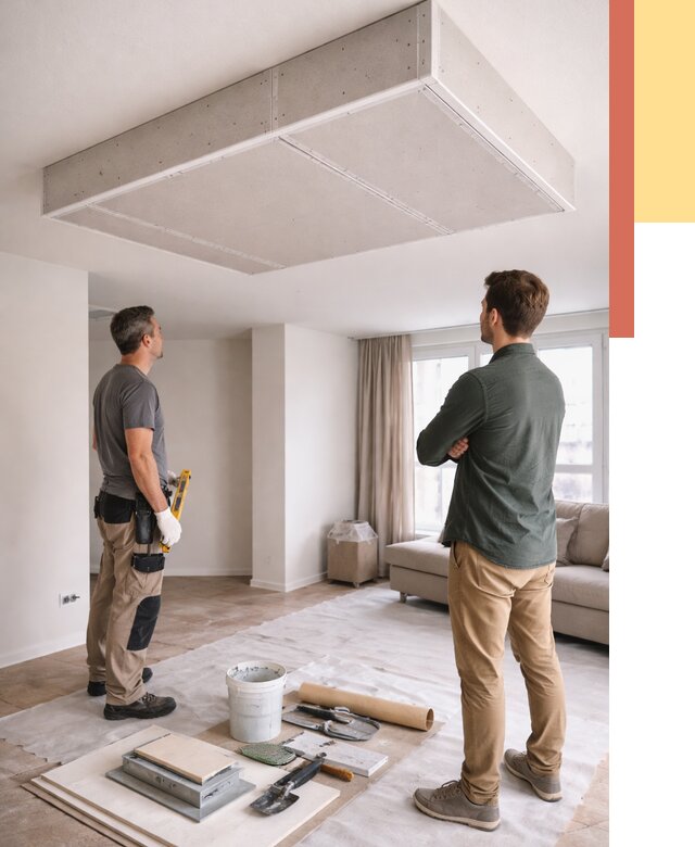 Короб на потолке из гипсокартона в Егорьевске от 2228 руб. — монтаж и услуги под ключ | ОТДЕЛОЧНИК-Грь