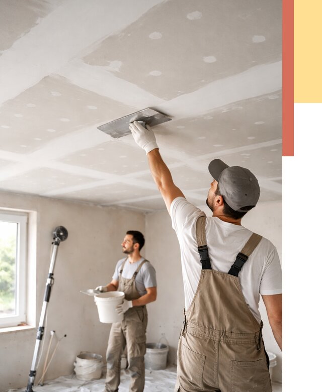 Шпаклевка потолка из гипсокартона в Егорьевске от 3240 руб./м2 — услуги под ключ | ОТДЕЛОЧНИК-Грь