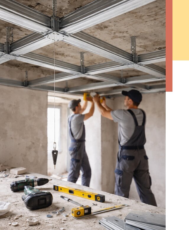 Монтаж каркаса потолка из профиля в Егорьевске от 4557 руб. — услуги ОТДЕЛОЧНИК-Грь