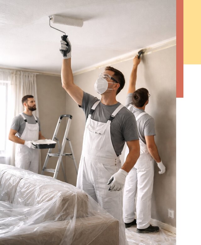 Покраска потолка водоэмельсионной краской в Егорьевске от 2228 руб/м² — услуги под ключ | ОТДЕЛОЧНИК-Грь