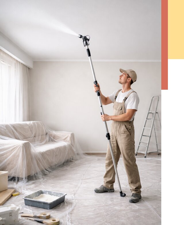 Покраска потолка краскопультом в Егорьевске от 4557 руб. быстро и недорого | ОТДЕЛОЧНИК-Грь