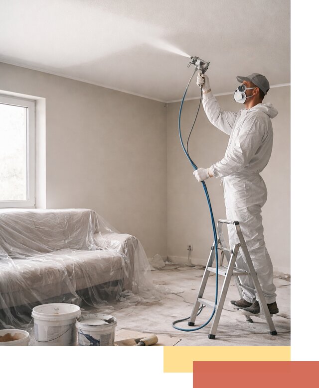 Покраска потолка краскопультом в Егорьевске быстро и качественно