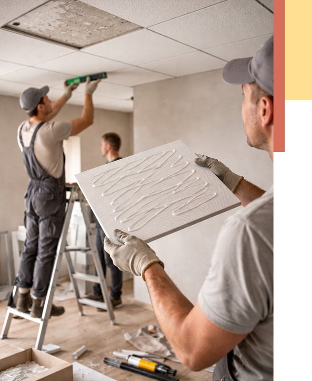 Монтаж потолочной плитки в Егорьевске от 4557 руб. — быстро и недорого | ОТДЕЛОЧНИК-Грь
