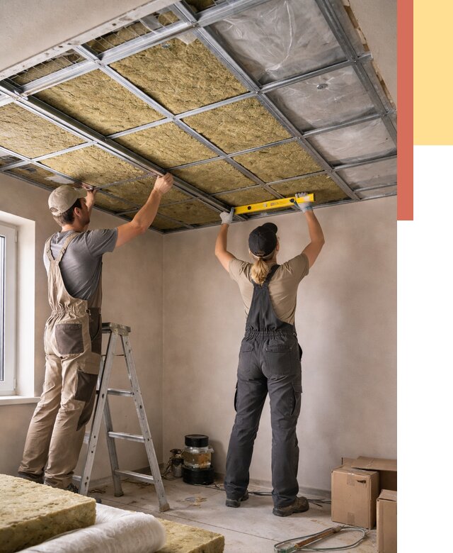 Шумоизоляция потолка в Егорьевске от 1266 руб. под ключ — услуги ОТДЕЛОЧНИК-Грь